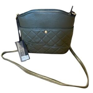 🟢Vegan Quilted Olive Crossbody Bag